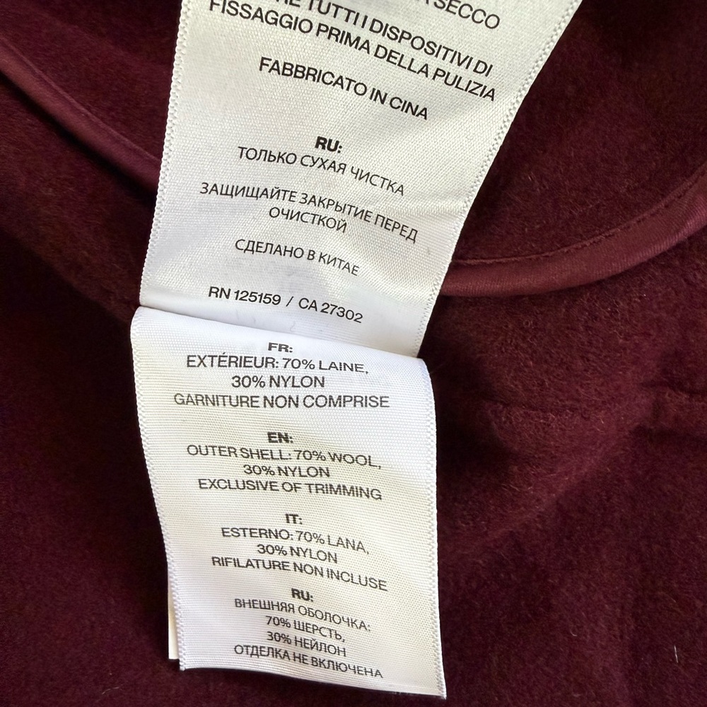 Soia & Kyo BRIDGETTE-N Merlot Women's Wool Belted Coat R13A - Picture 9 of 11